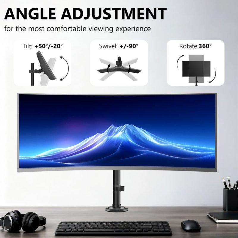 Brazo Articulado para Monitor WALI 13-49" Movimiento Completo 20 kg VESA 75/100 mm