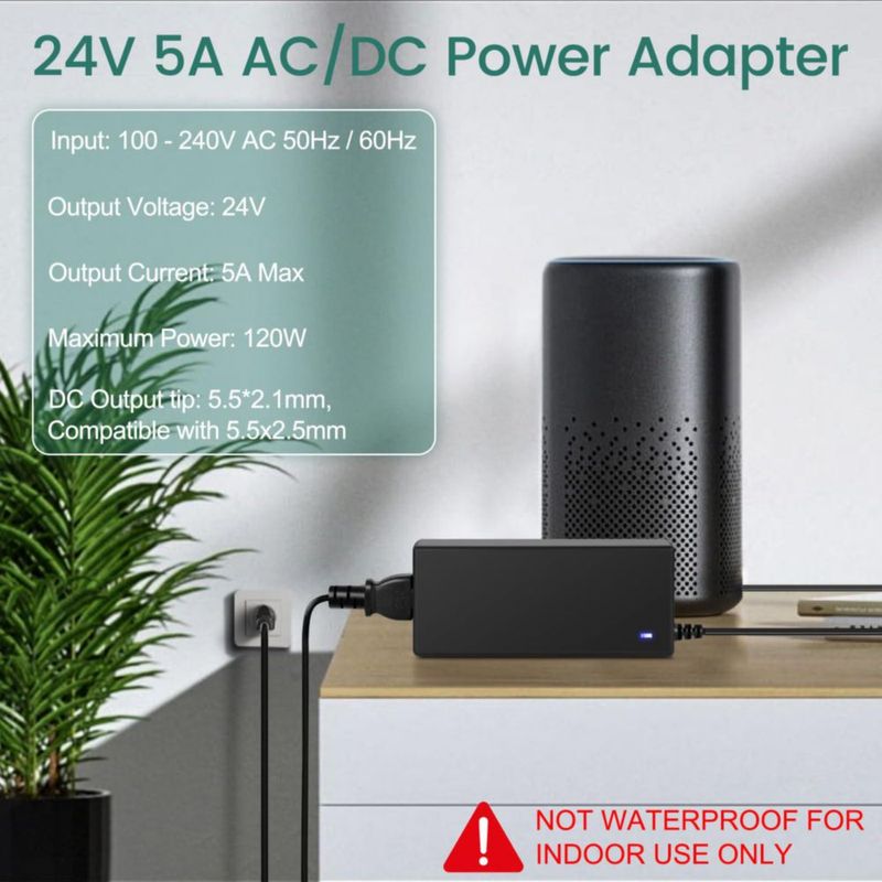 Fuente de Alimentación Taormey 24V 5A 120W Adaptador AC/DC 110V/220V