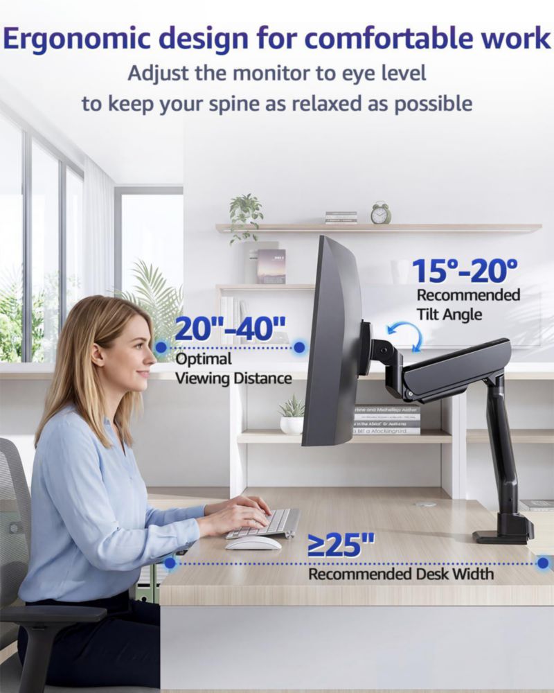 Brazo para monitor MOUNTUP 57" Ultra ancha 4.4–29 kg VESA 100 mm