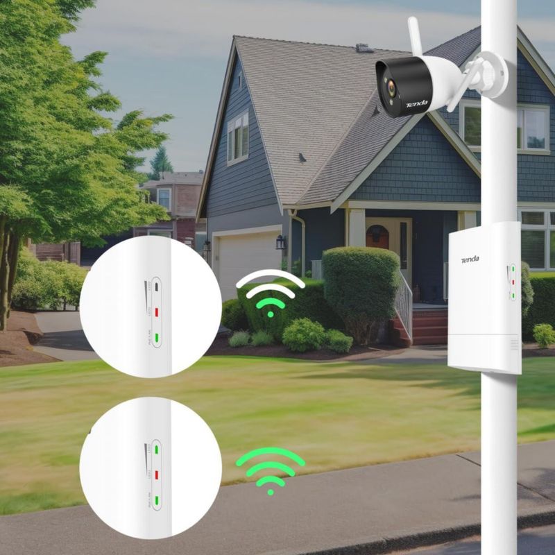 Kit de Puente Inalámbrico Punto a Punto Tenda | Alcance de más de 1 km para exteriores CPE para PtP/PtMP | 5.8 GHz 867 Mbps | Antena de alta ganancia