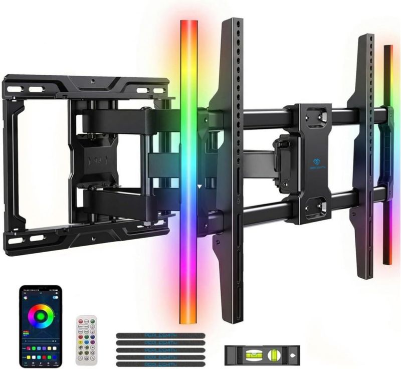 Soporte de Pared para TV PERLESMITH 37-86" Movimiento Completo con Luz LED