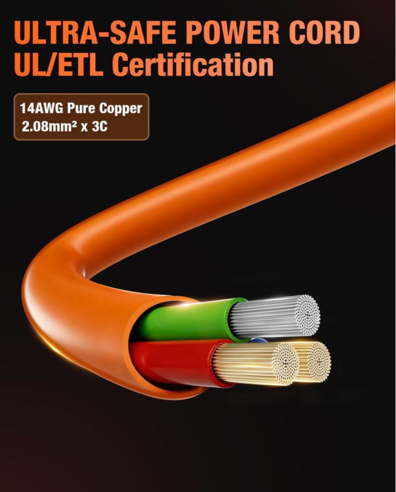 Cable de carga para estación de energía resistente cable cargador rápido 14AWG para Jackery Explorer 2000/1500/1000 Pro Ecoflow Delta/River Series