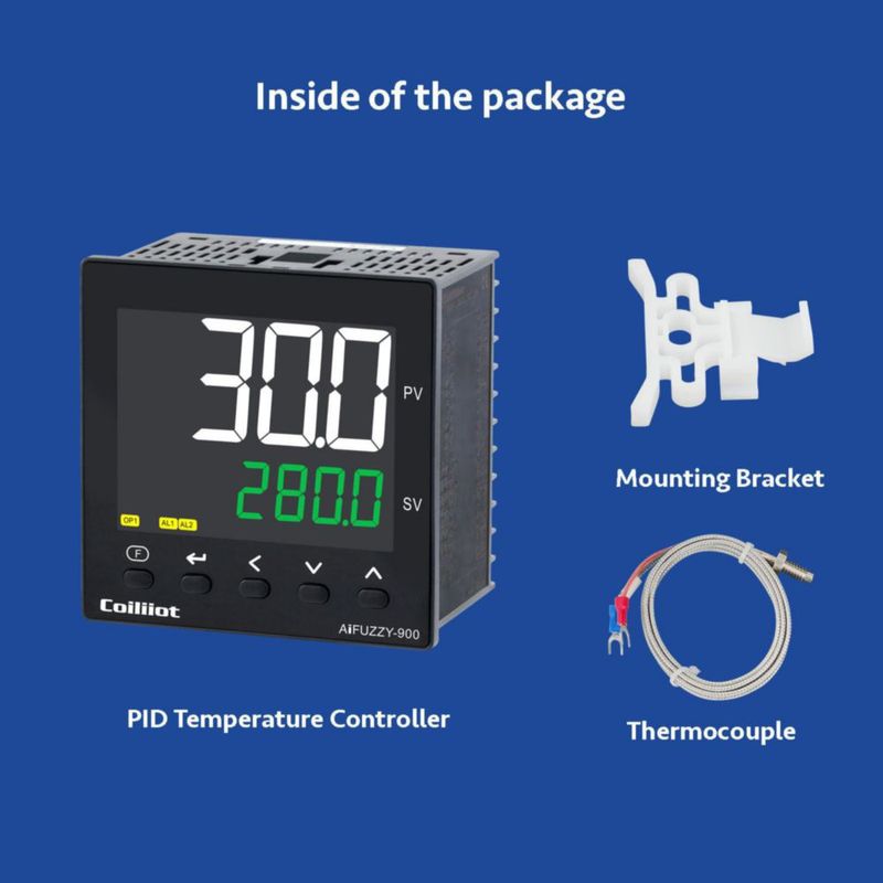 Controlador PID de Temperatura Coiliiot 96 × 96 mm AC100‑240 V Salida Dual