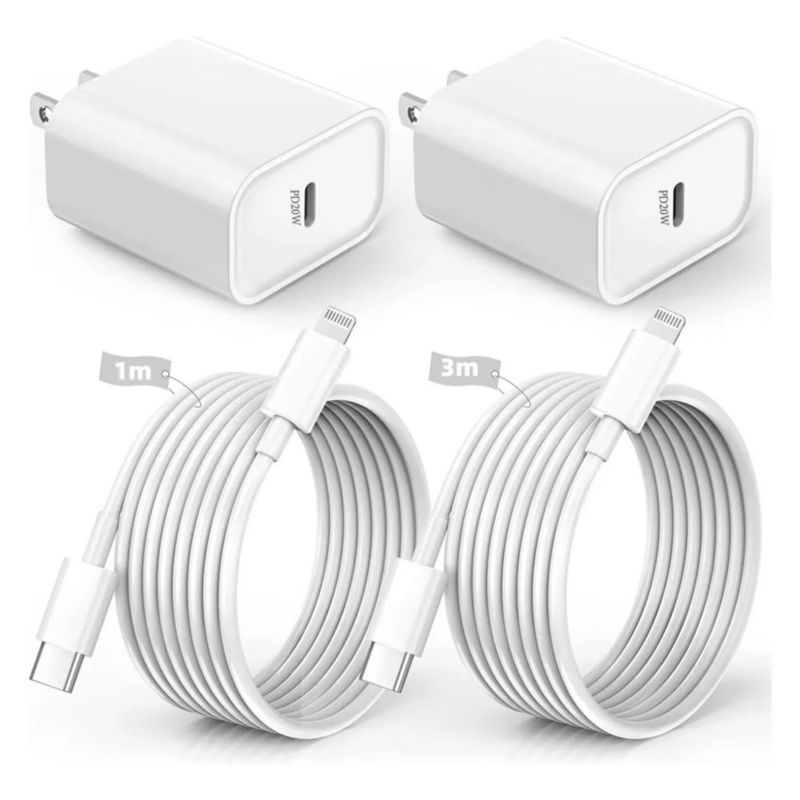 Cargador Tipo C 20w Carga Rápida Para iPhone 14 13 12 11 Blanco