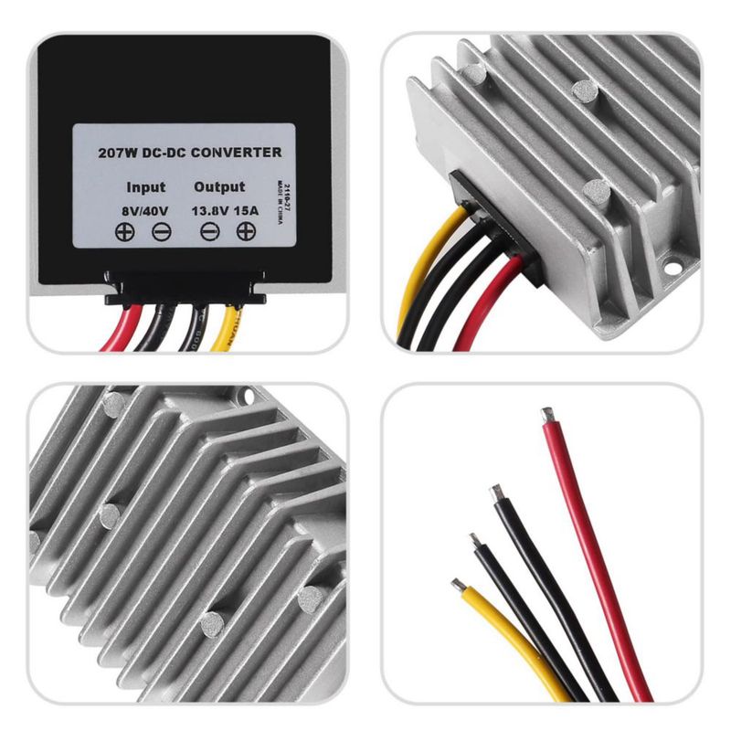 Convertidor de Voltaje DIANN 8V-40V a 13.8V 15A Impermeable