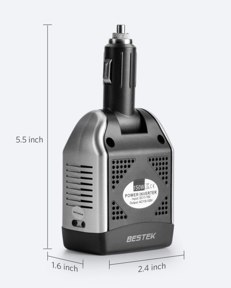 Inversor de Potencia BESTEK 150W 12V a 110V 3.1A USB
