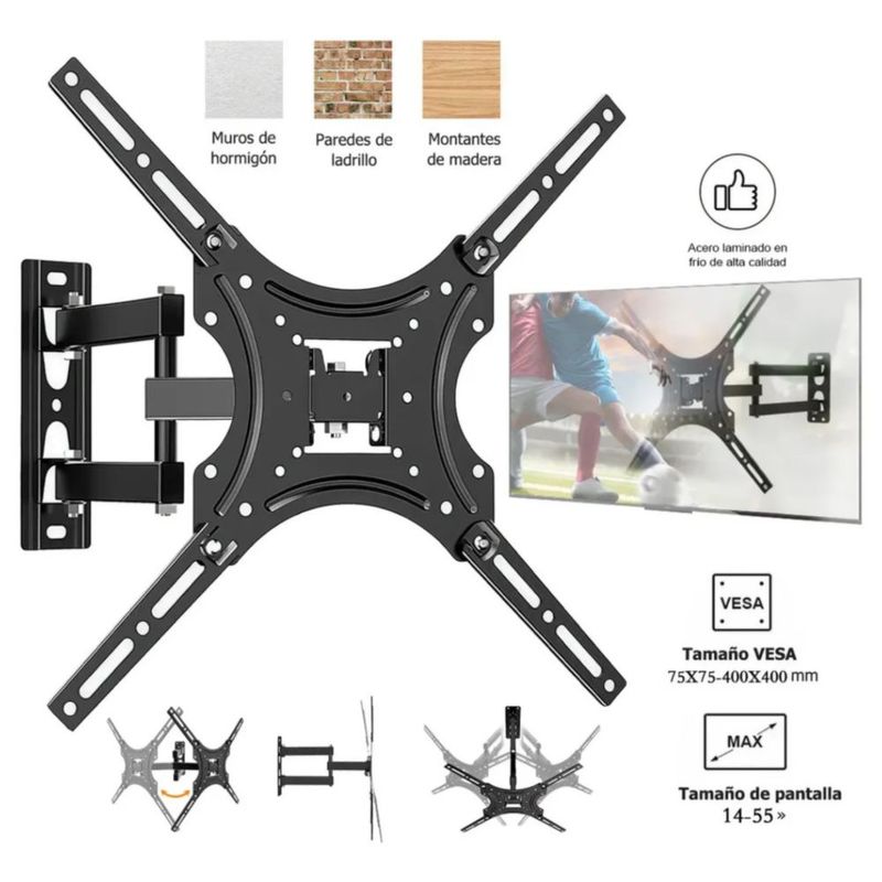 Soporte Para Pantalla Tv Pared Vesa 14 A 55 Pulgadas Brazo