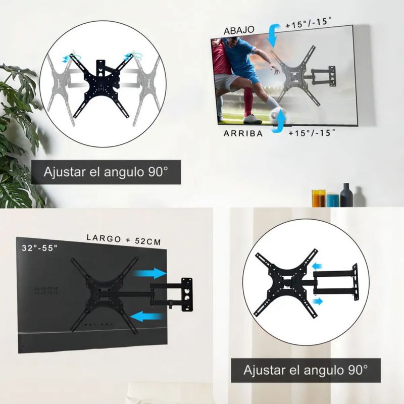 Soporte Para Pantalla Tv Pared Vesa 14 A 55 Pulgadas Brazo