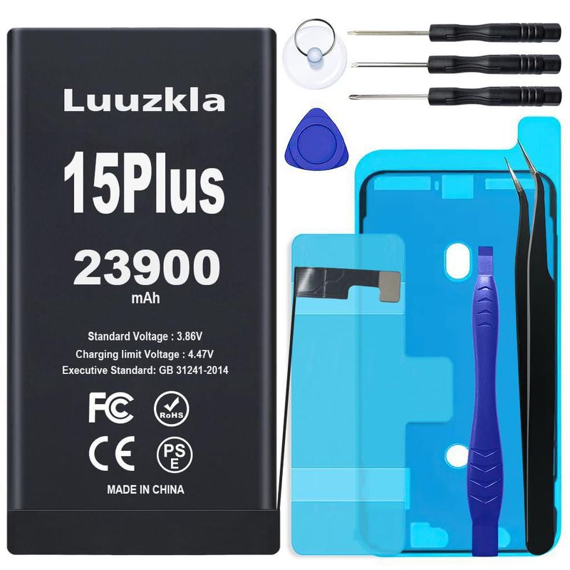 Batería Luuzkla 23900 mAh para iPhone 15 Plus + Kit de Herramientas