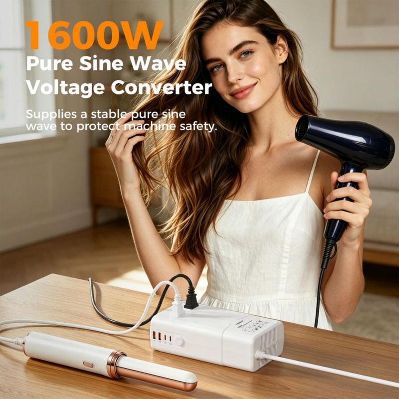 Convertidor de Voltaje TESSAN 1600W 220V a 110V