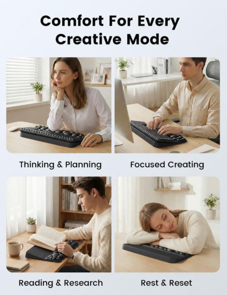 Reposamuñecas Vaydeer con Soporte para Teclado de Espuma de Memoria Ergonómico