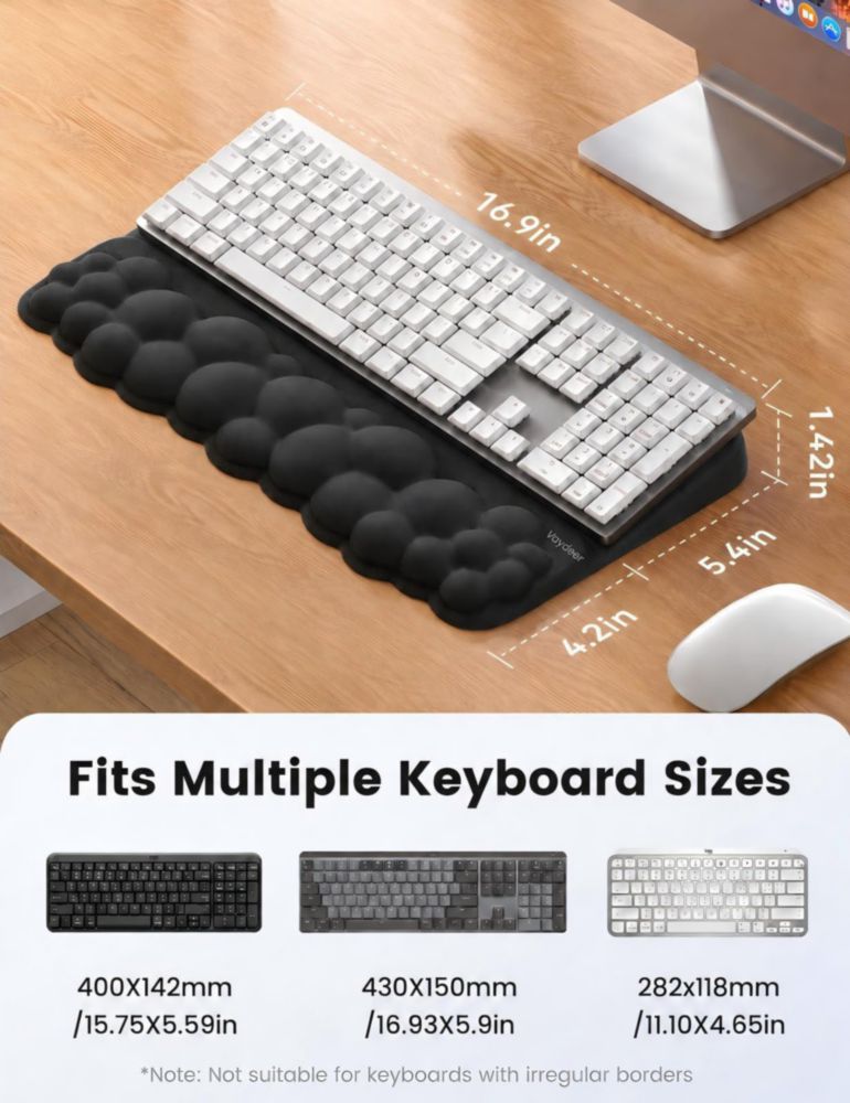 Reposamuñecas Vaydeer con Soporte para Teclado de Espuma de Memoria Ergonómico