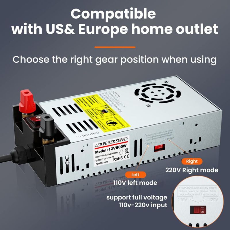 Convertidor Anbull 600W 110V a 12V DC