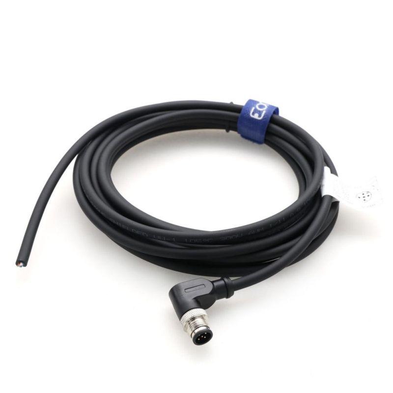 Cable de sensor Eonvic M12 de 5 pines 5 m ángulo recto PVC