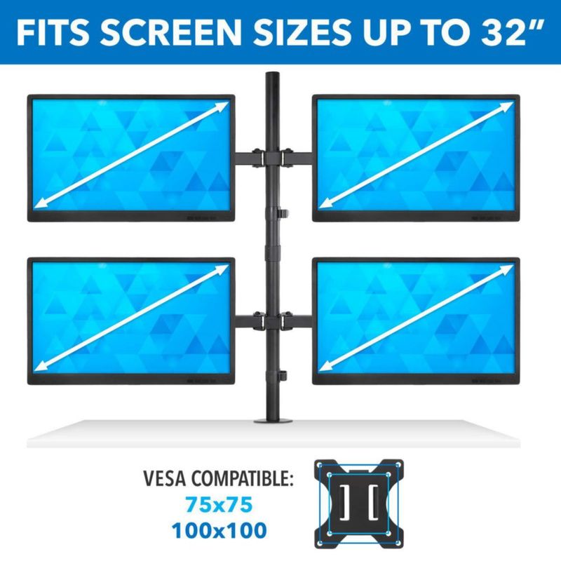 Soporte para 4 monitores Mount-It! 13–32 pulgadas