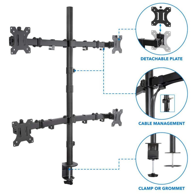Soporte para 4 monitores Mount-It! 13–32 pulgadas