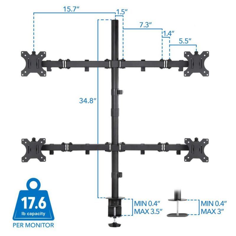 Soporte para 4 monitores Mount-It! 13–32 pulgadas