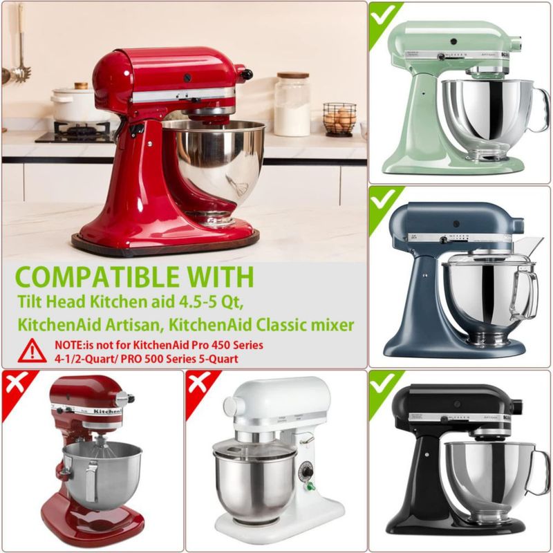 Alfombra Deslizante de Madera HouseJoy para Batidora KitchenAid 4.5‑5 qt