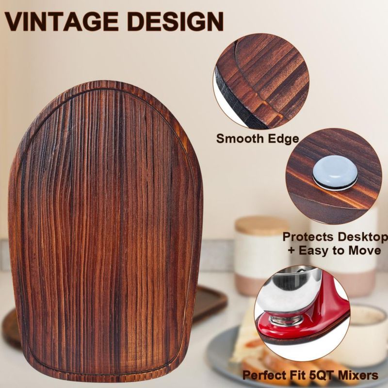 Alfombra Deslizante de Madera HouseJoy para Batidora KitchenAid 4.5‑5 qt