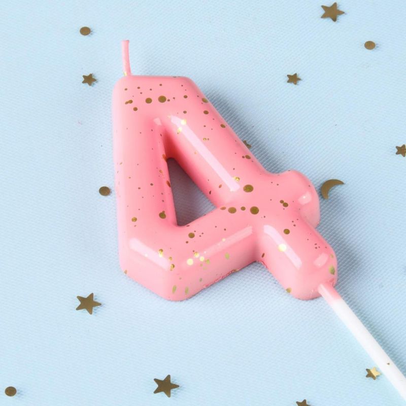 Vela CAKE CODE 7 cm Rosa Oro Número 4