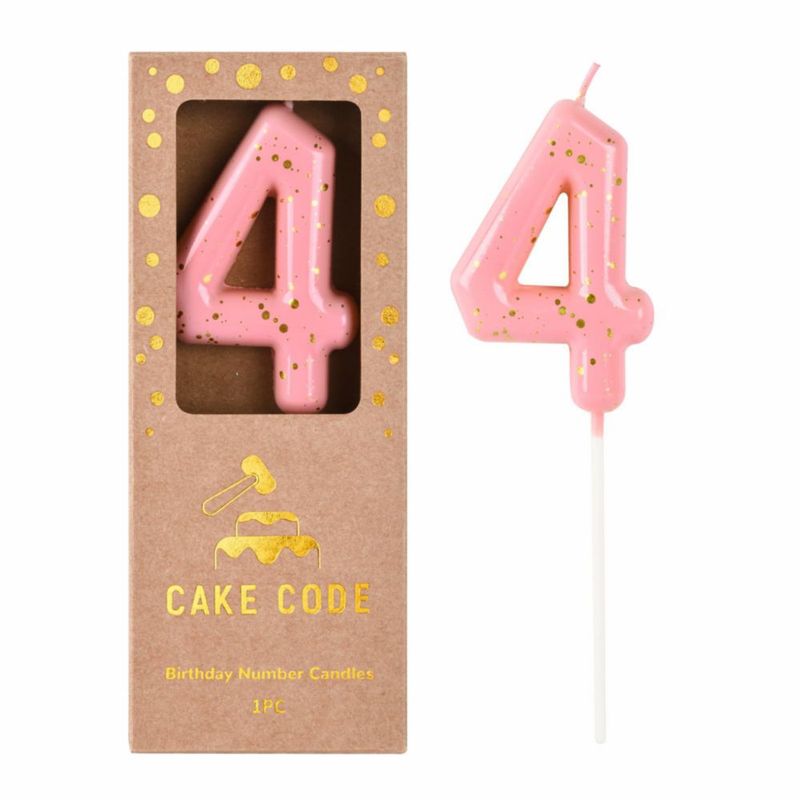 Vela CAKE CODE 7 cm Rosa Oro Número 4