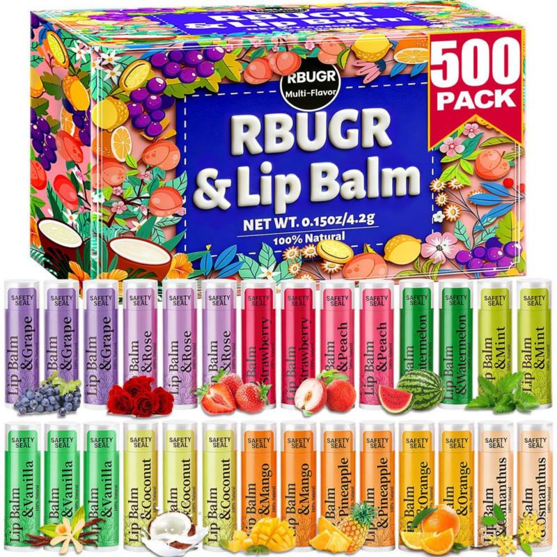 Bálsamo Labial RBUGR 500 unidades 12 sabores 42 g cada uno