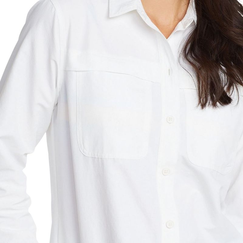Camisa Outdoor Eddie Bauer Rainier Ripstop Blanco Mujer EB31