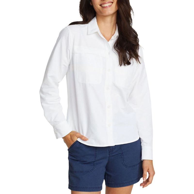 Camisa Outdoor Eddie Bauer Rainier Ripstop Blanco Mujer EB31