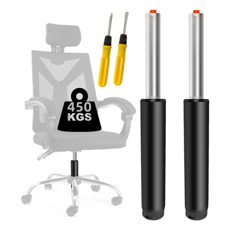 2 Pcs Pistón Silla De Oficina Repuestos De La Silla Elevable, Color Plata/Negro