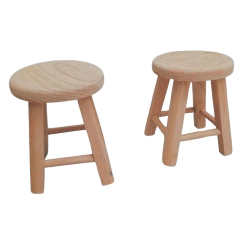 Pack 2 Banquitos De Madera Multiusos Reforzados, Color Beige