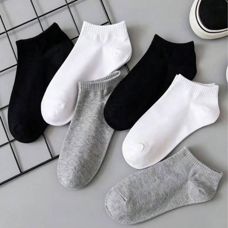 Calcetines Cortos Cómodo 12 Pares Negro-Blanco-Gris
