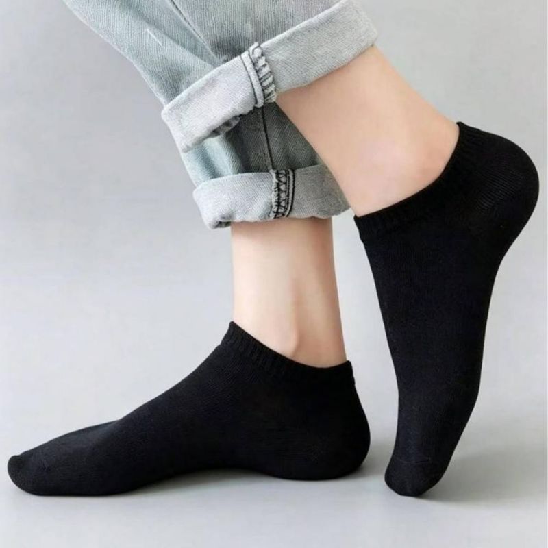Calcetines Cortos Cómodo 12 Pares Negro-Blanco-Gris