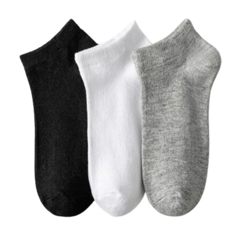 Calcetines Cortos Cómodo 12 Pares Negro-Blanco-Gris