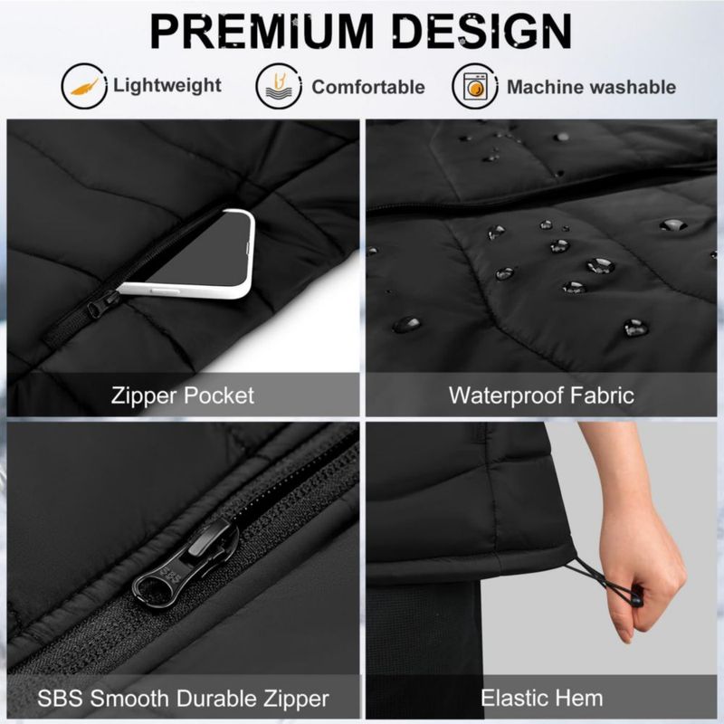 Chaleco Térmico KOVNLO Negro Talla M con Controlador Inteligente 5‑en‑1