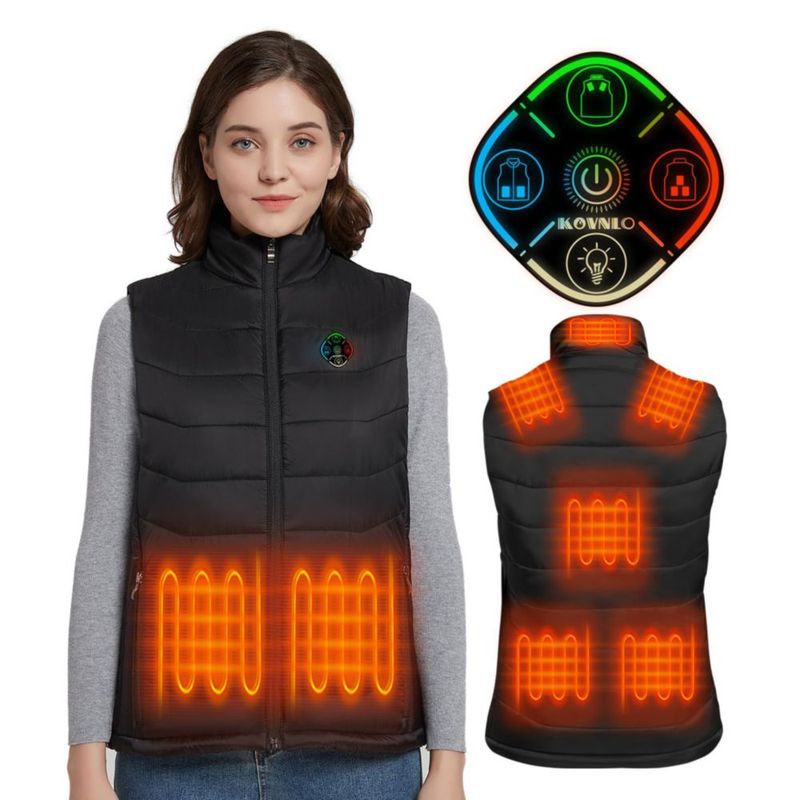 Chaleco Térmico KOVNLO Negro Talla M con Controlador Inteligente 5‑en‑1
