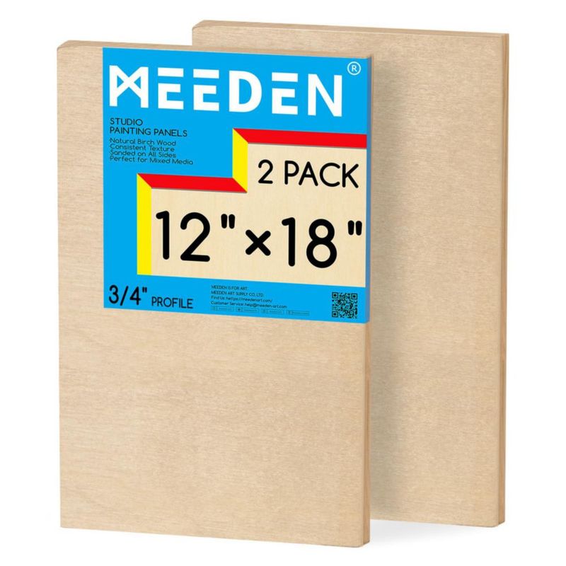 Tablero de lienzo MEEDEN 36 × 46 cm Pack de 2 sin tratar (madera)