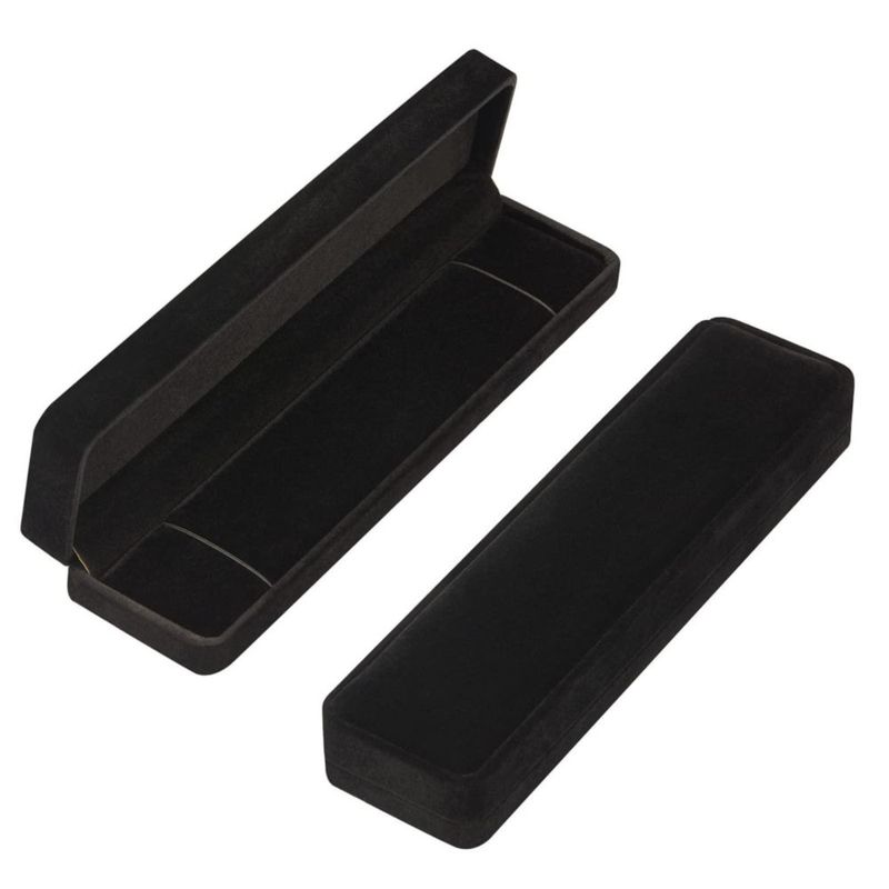 Juego de 2 cajas de joyería LETURE de 22 cm terciopelo color negro