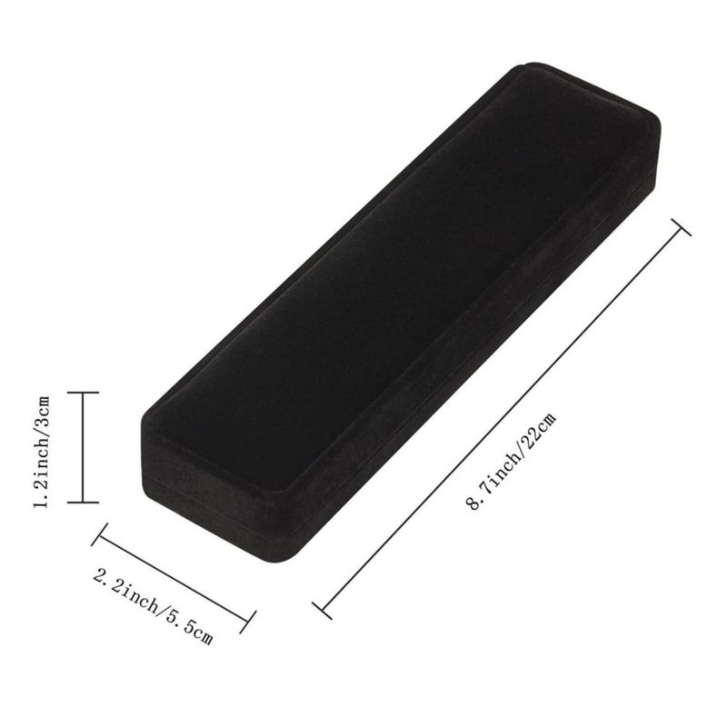 Juego de 2 cajas de joyería LETURE de 22 cm terciopelo color negro