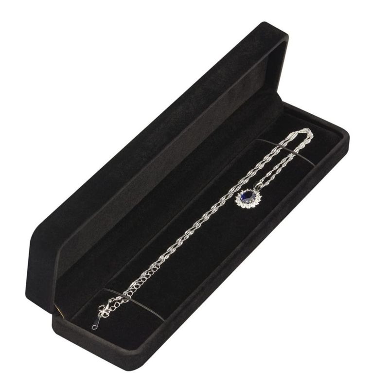 Juego de 2 cajas de joyería LETURE de 22 cm terciopelo color negro