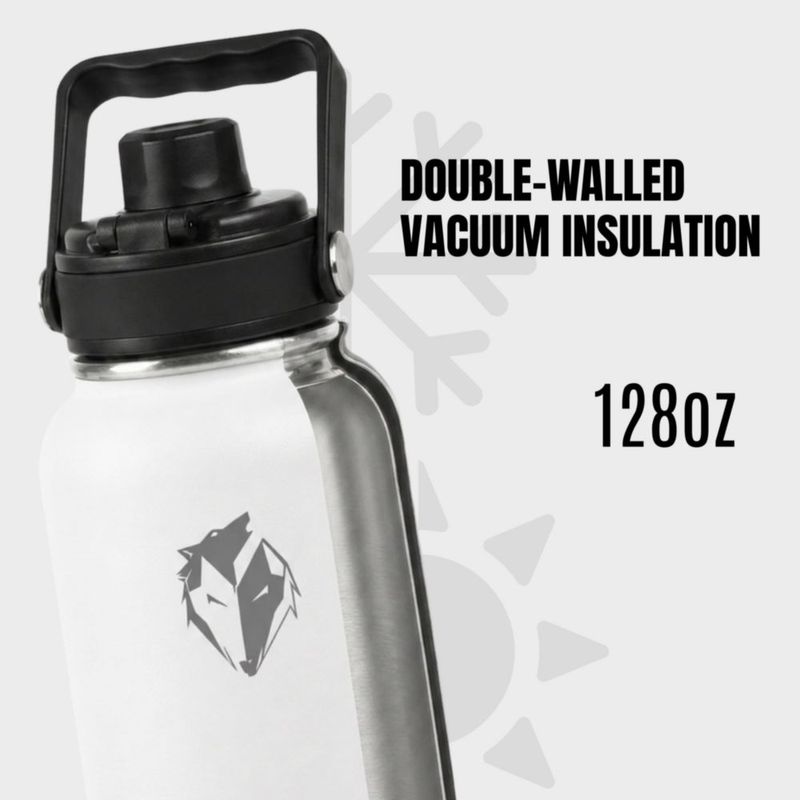 Botella de Agua Ekkovision 38 L Acero Inoxidable Blanca