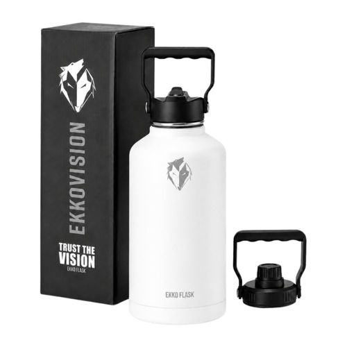 Botella de Agua Ekkovision 38 L Acero Inoxidable Blanca
