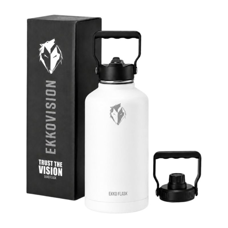 Botella de Agua Ekkovision 38 L Acero Inoxidable Blanca