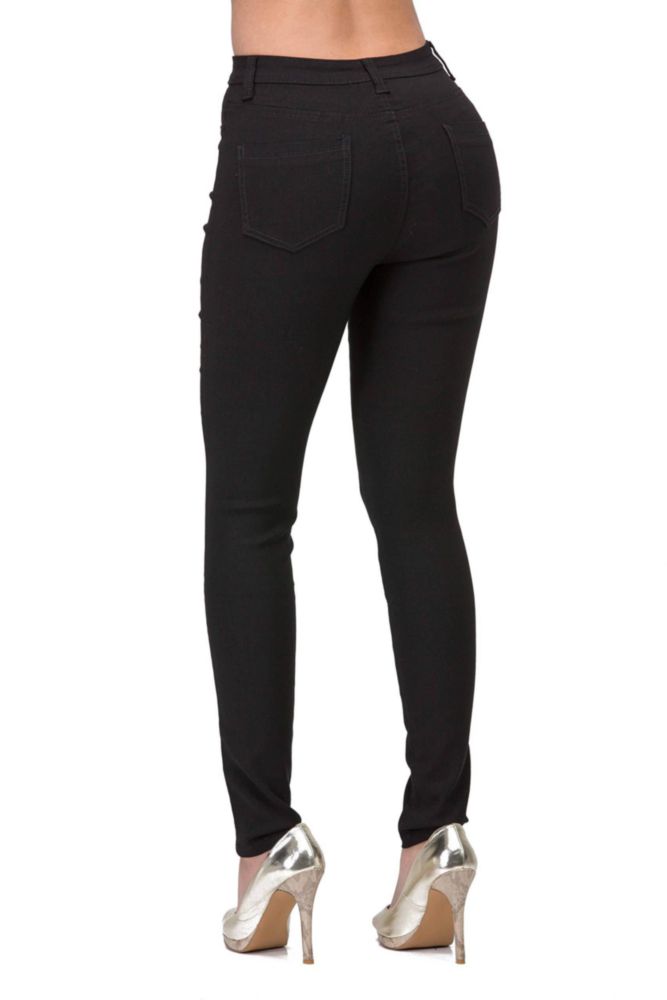 PANTS LOVER BRAND FASHION Jeans skinny negros con stretch