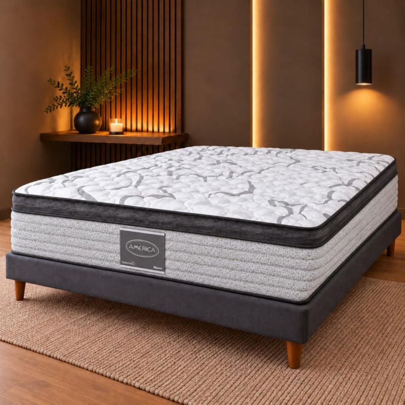Colchón América Matrimonial Ortopédico Antiestrés Colchoneta Pillow Top