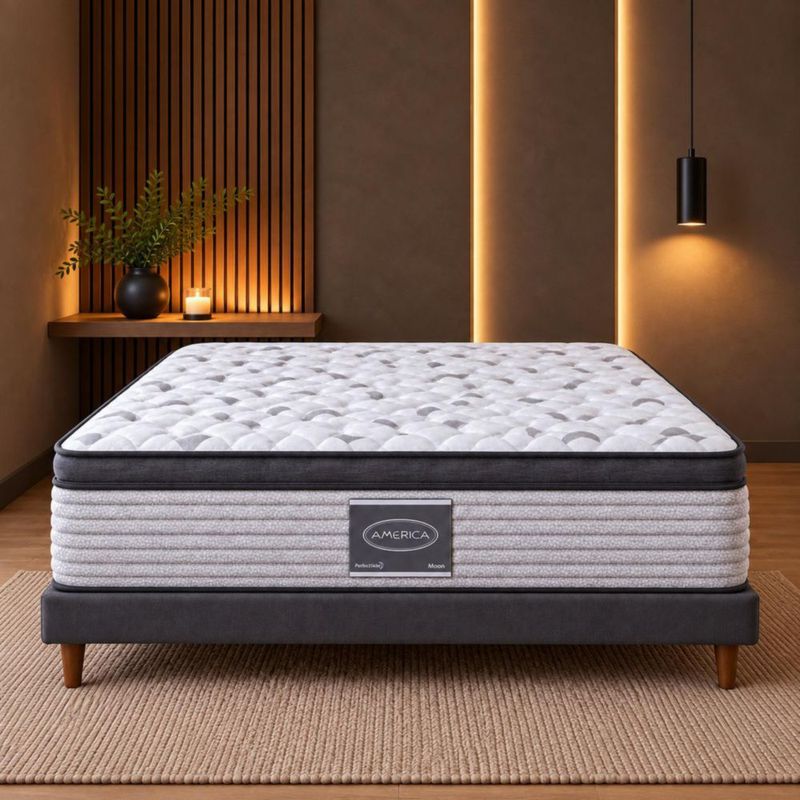 Colchón América Matrimonial Ortopédico Antiestrés Colchoneta Pillow Top