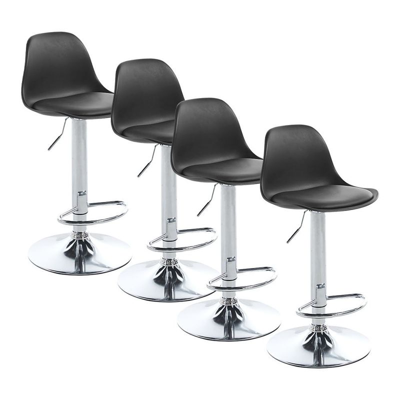 SET DE 4 BANCOS TIPO EAMES COLOR NEGRO