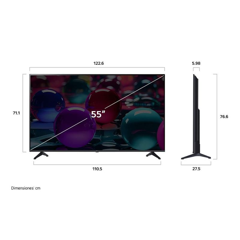 Pantalla 55 pulgadas LG UHD AI UA75 4K SMART TV 2025 55UA7300PSB