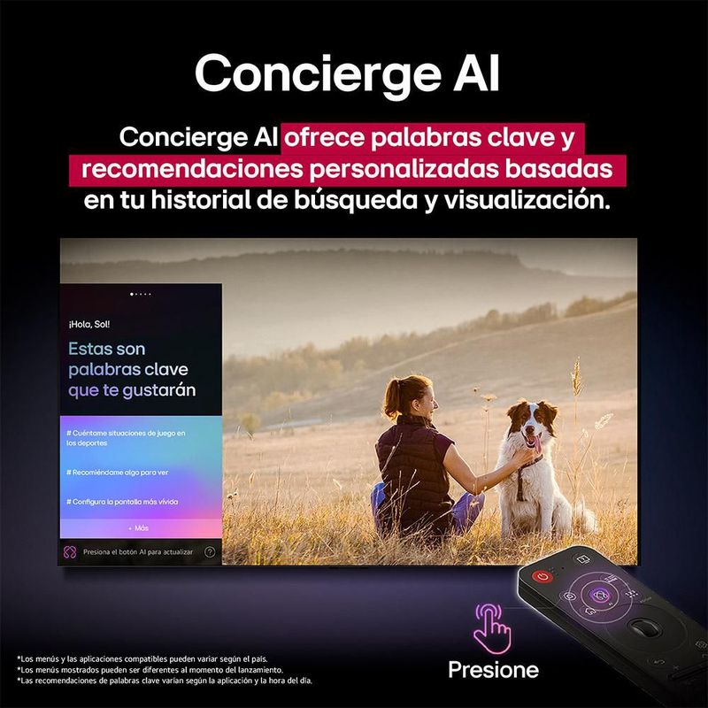 Pantalla 55 pulgadas LG UHD AI UA75 4K SMART TV 2025 55UA7300PSB