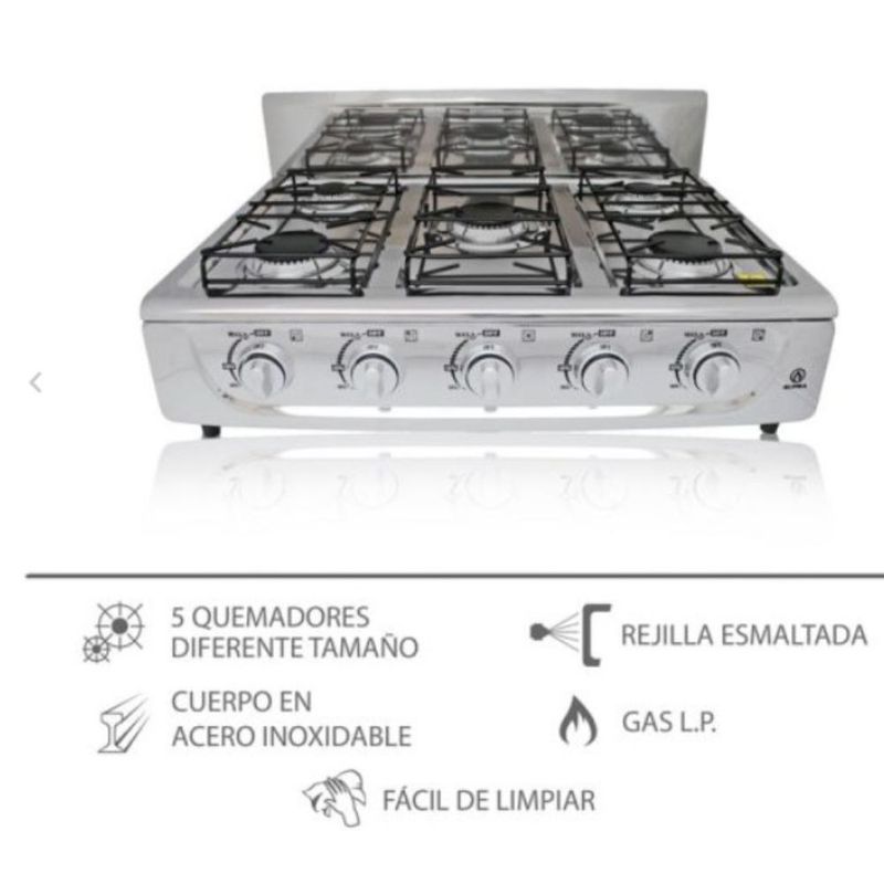 Parrilla de Mesa a Gas LP Super Flama 5Q-TA Acero