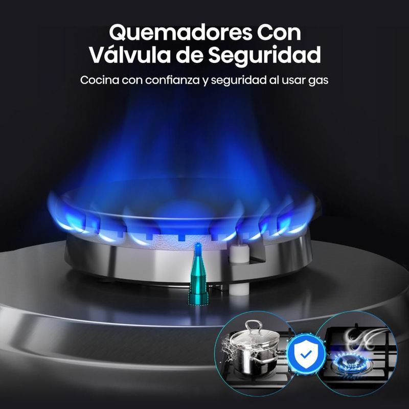 Parrilla Empotrable a Gas LP Hisense HGH751SS01 Acero